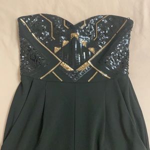 Strapless sequin jumpsuit